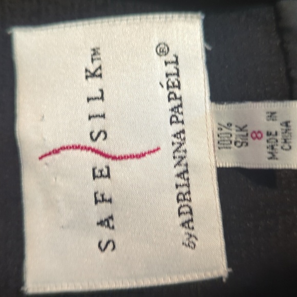 Adrianne Papell 100% silk patterned blazer pink/white/black gold buttons Sz 8 - Picture 4 of 10